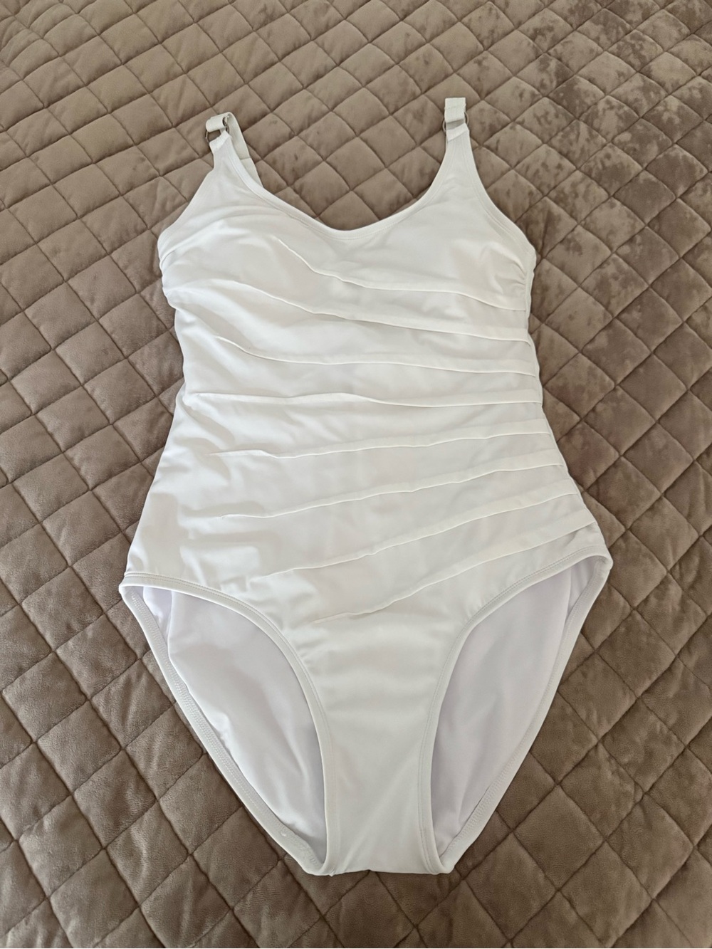 Calvin Klein White Ruched Swimsuit